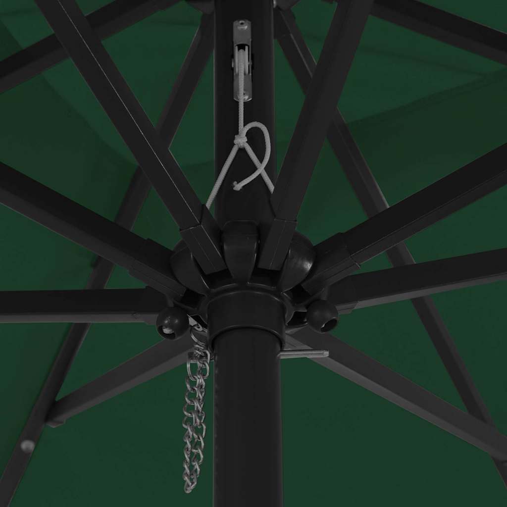 Parasol de Grădină Verde 295 x 295 x 245 cm Poliester și oțel