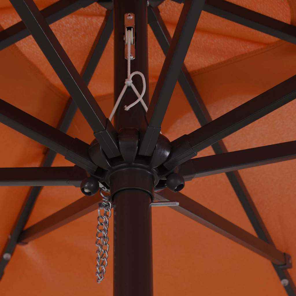 Parasol de Grădină Roșu și Negru 295 x 295 x 245 cm