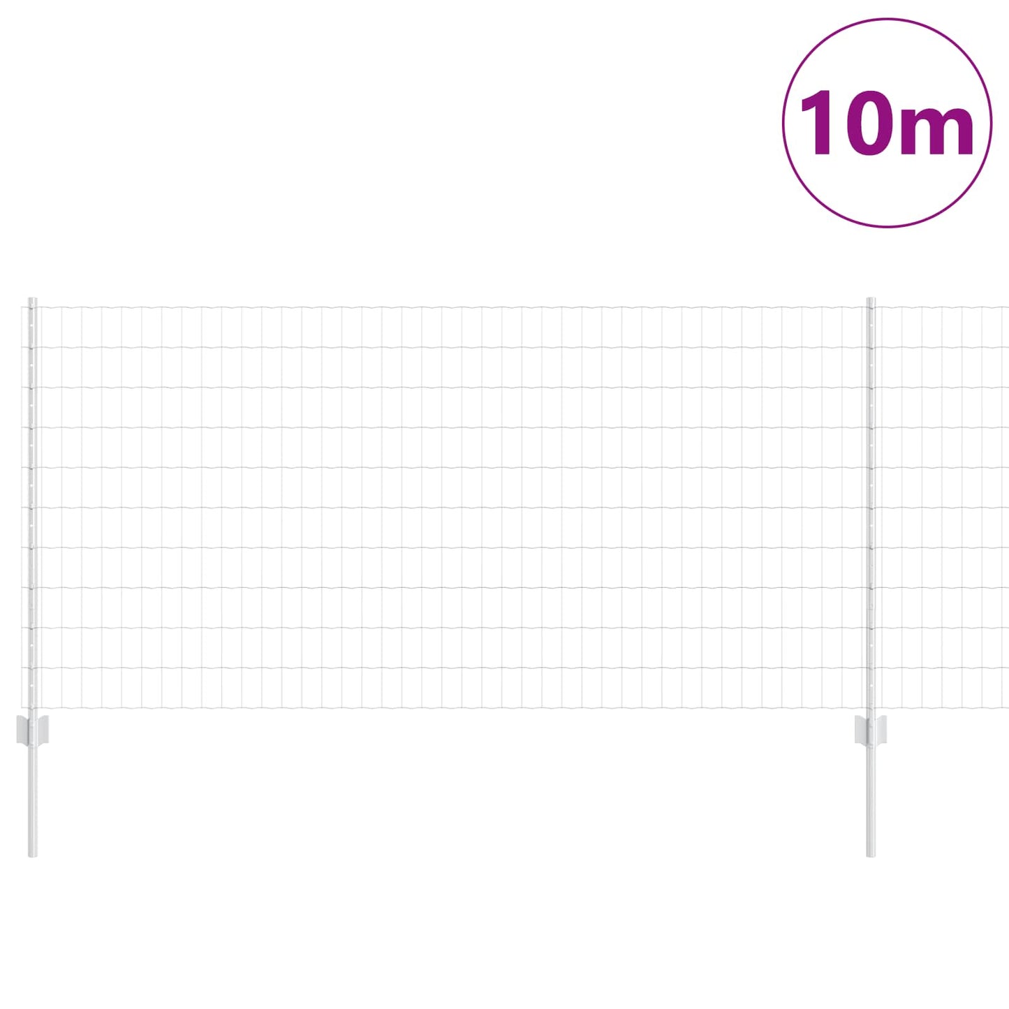 Gard cu Stâlp Argintiu 1 x 10 m Oțel