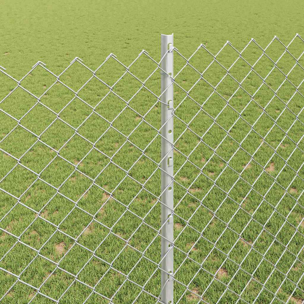 Gard cu Stâlp Argintiu 1,5 x 10 m Oțel