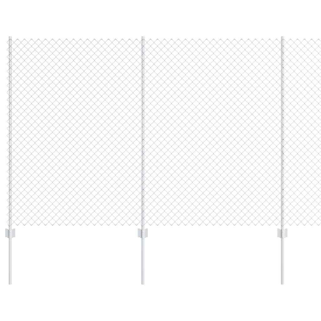 Gard cu Stâlp Argintiu 1,5 x 10 m Oțel