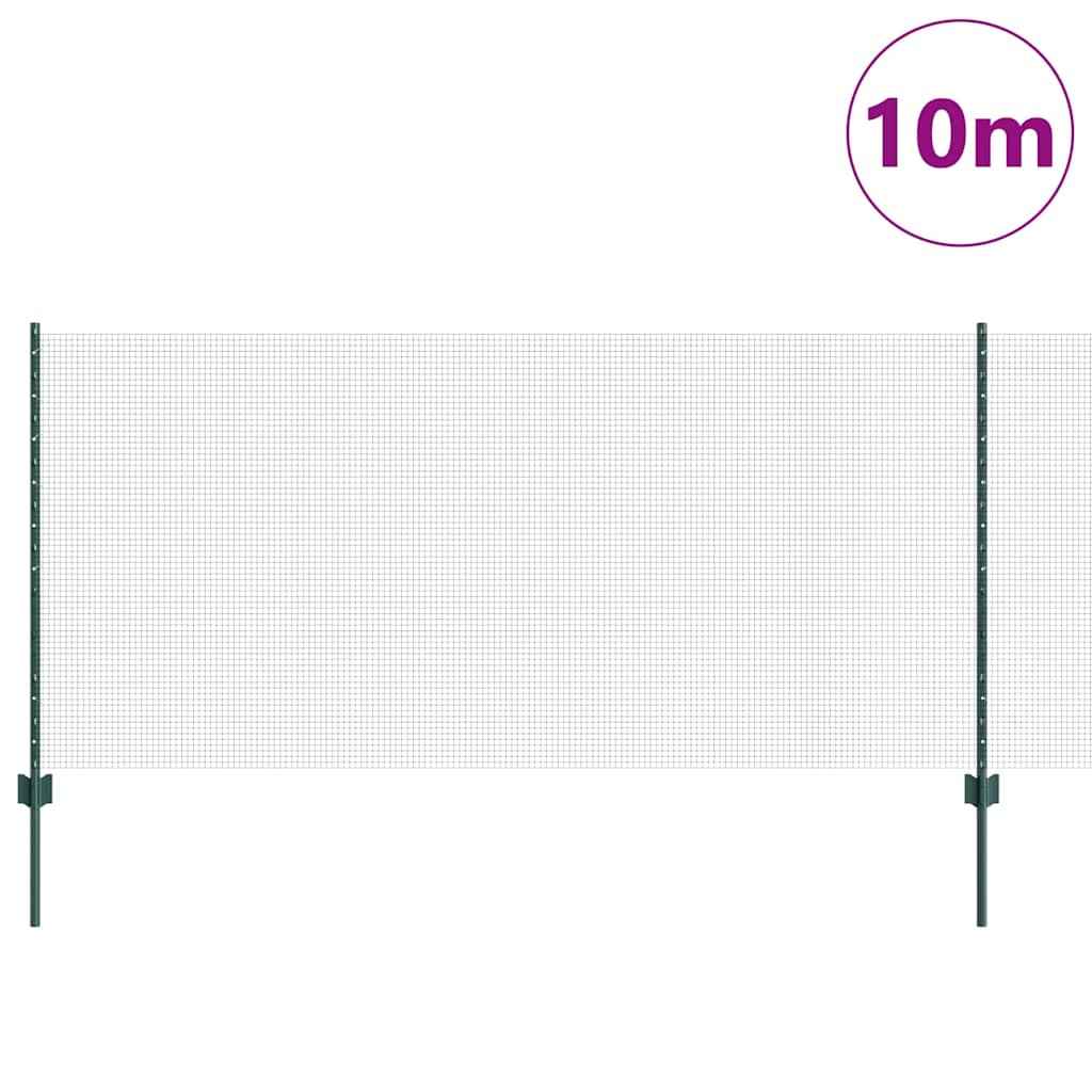 Gard cu Stâlp Verde 1 x 10 m Oțel
