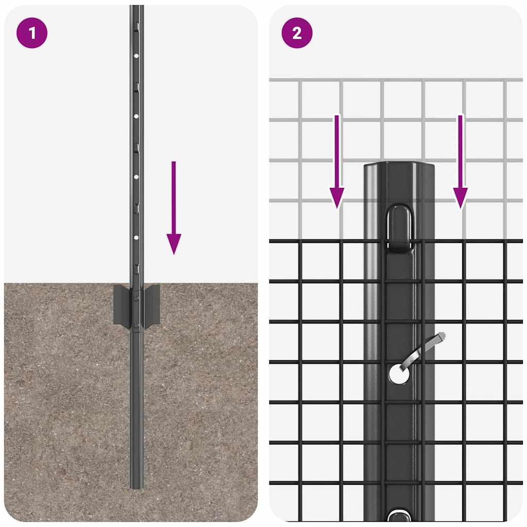 Gard cu Stâlp Gri 0,4 x 10 m Oțel și PVC