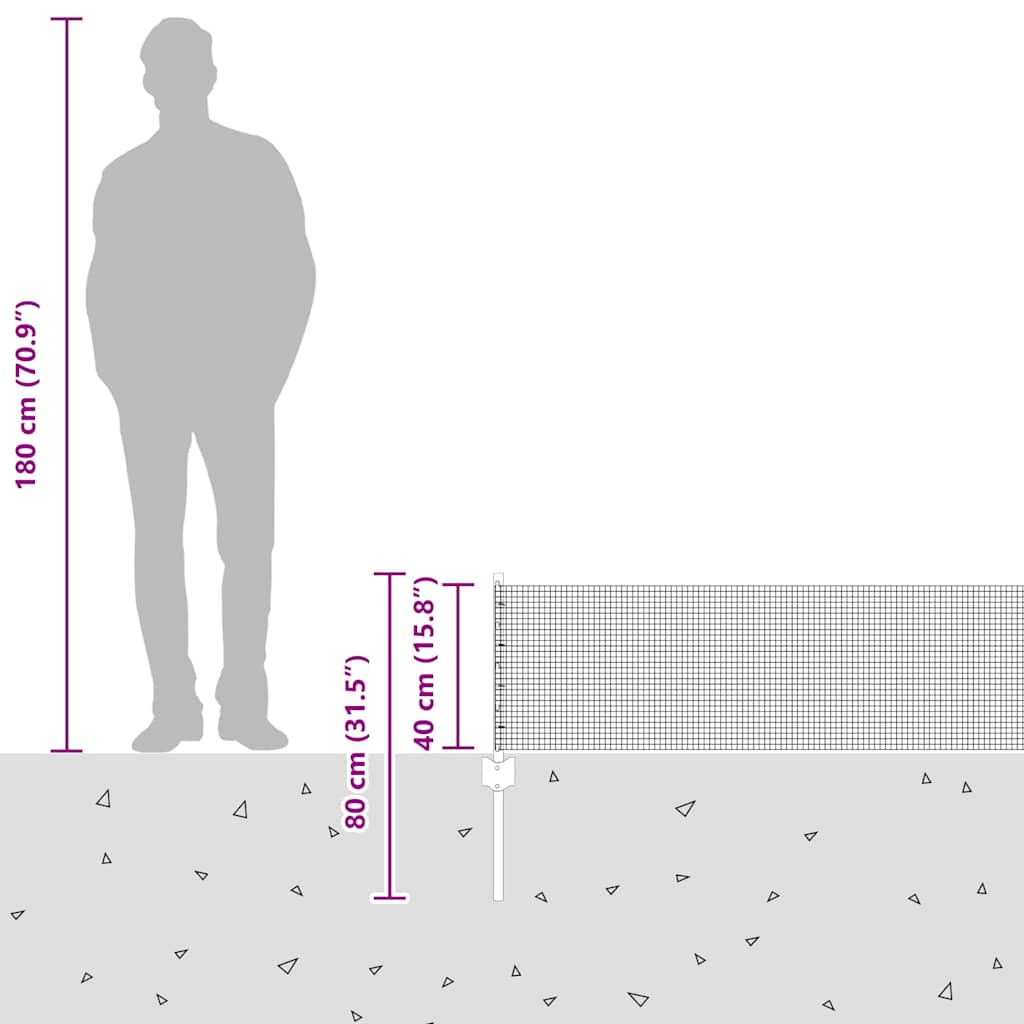 Gard cu Stâlp Gri 0,4 x 50 m Oțel și PVC
