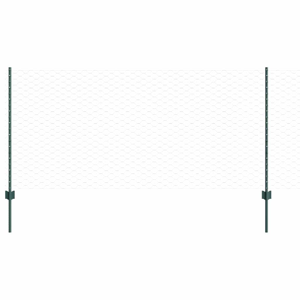 Gard cu Stâlp Verde 1 x 10 m Oțel și PVC