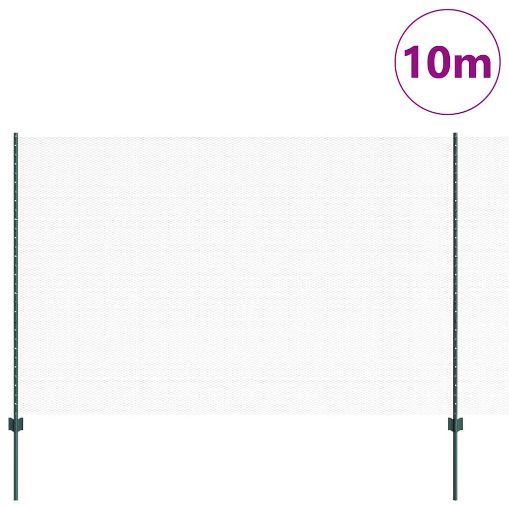 Gard cu Stâlp Verde 1,6 x 10 m Oțel și PVC