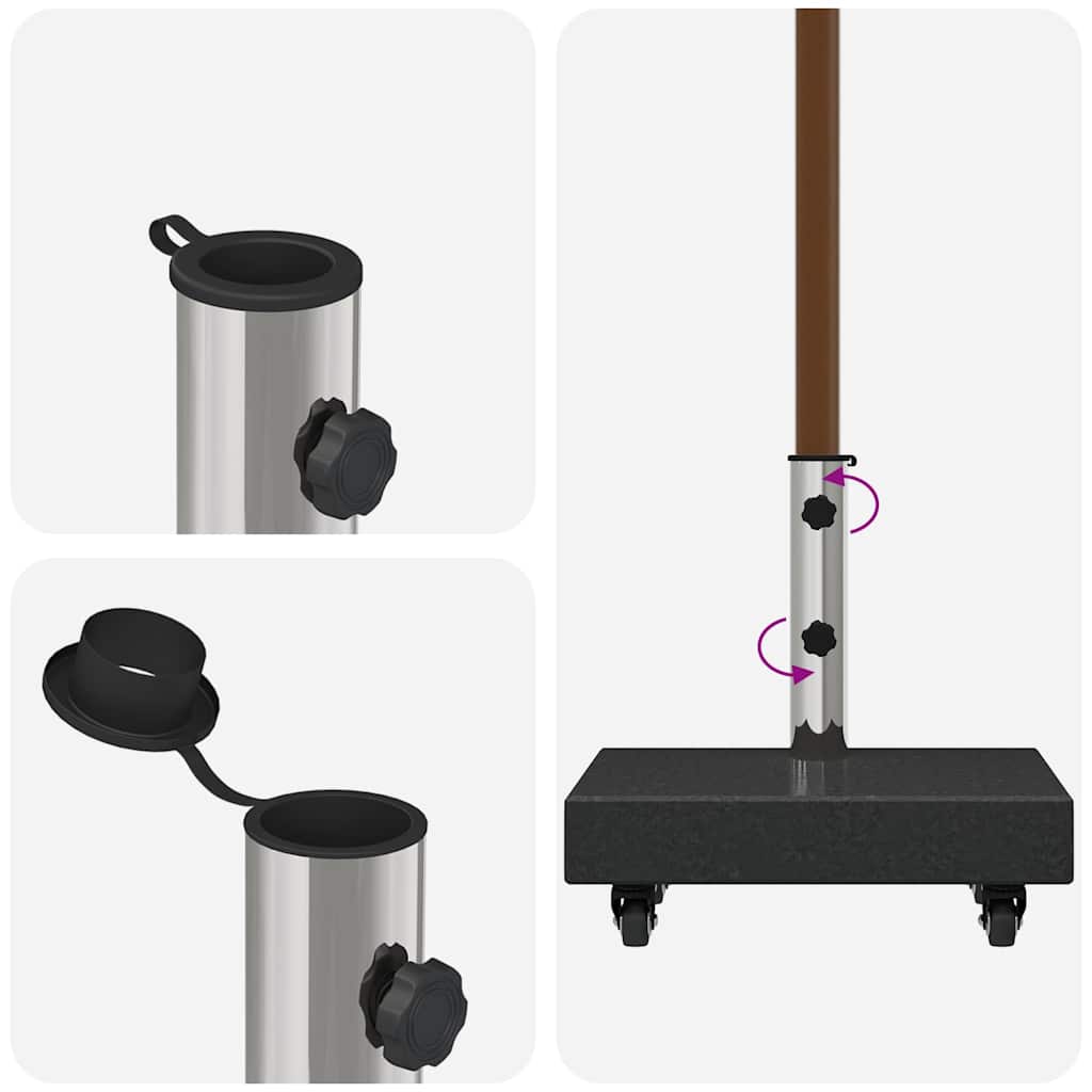 Bază pentru umbrelă Negru 45 x 25 x 45 cm Granit