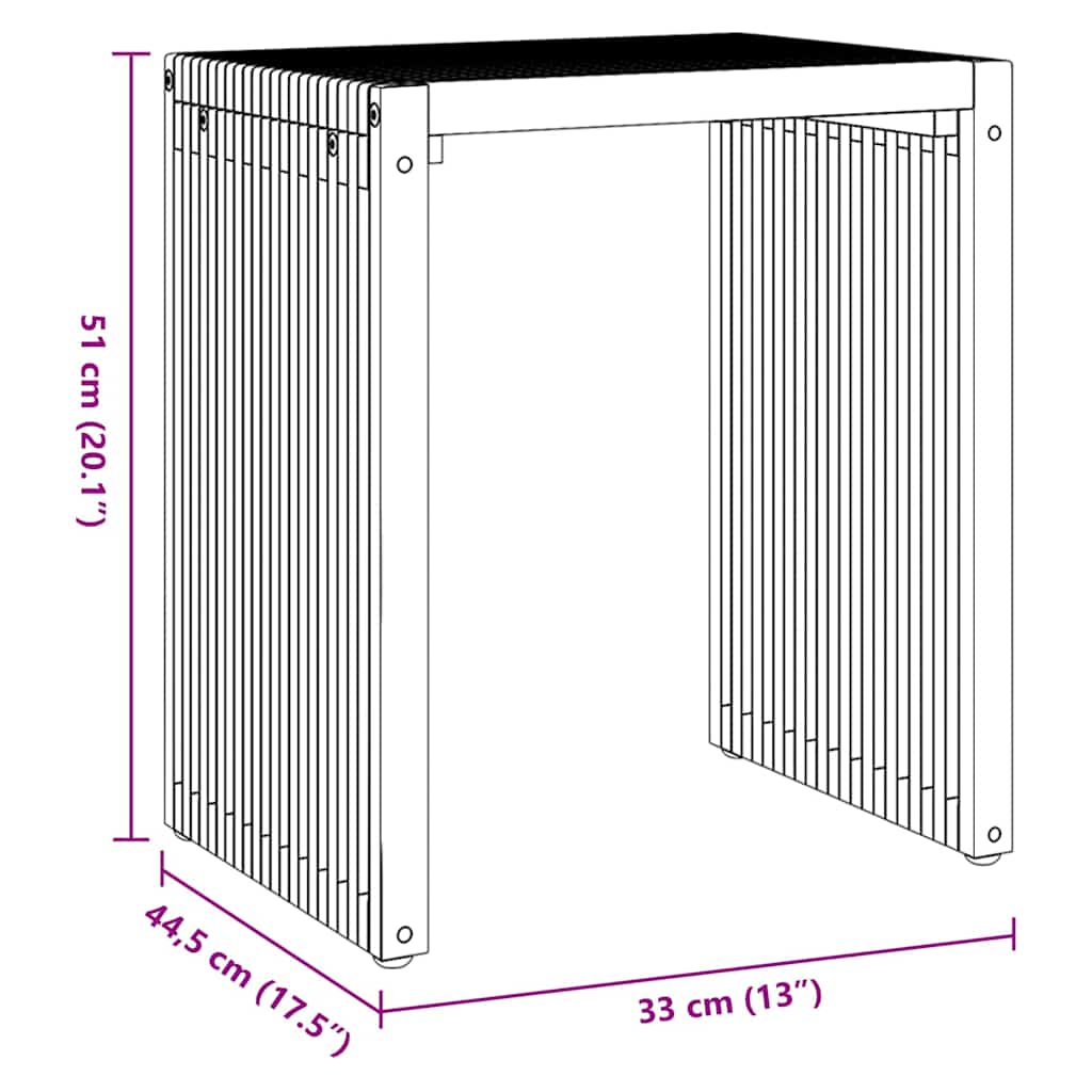 Masă laterală pentru grădină 3 pcs Maro 33 x 44,5 x 51 cm
