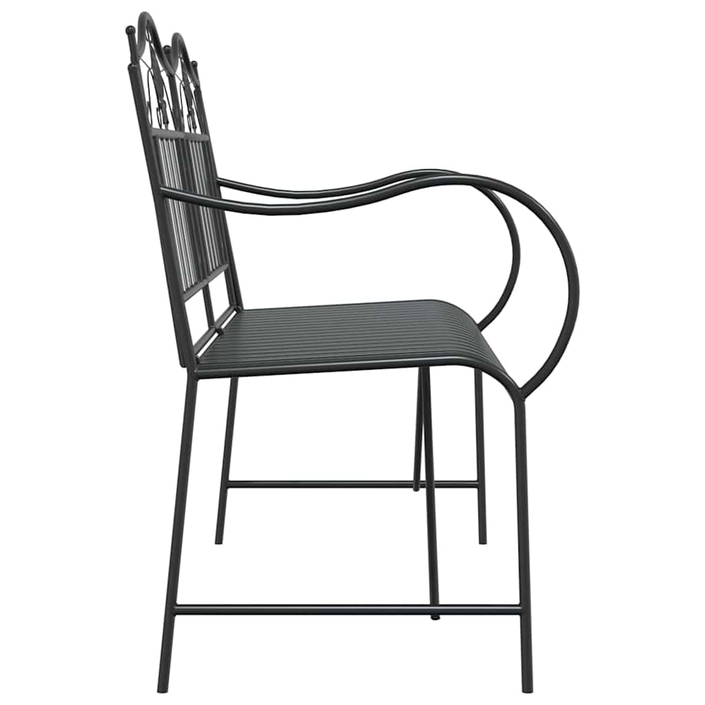 Bancă de grădină Negru 104 x 54 x 93cm Oțel