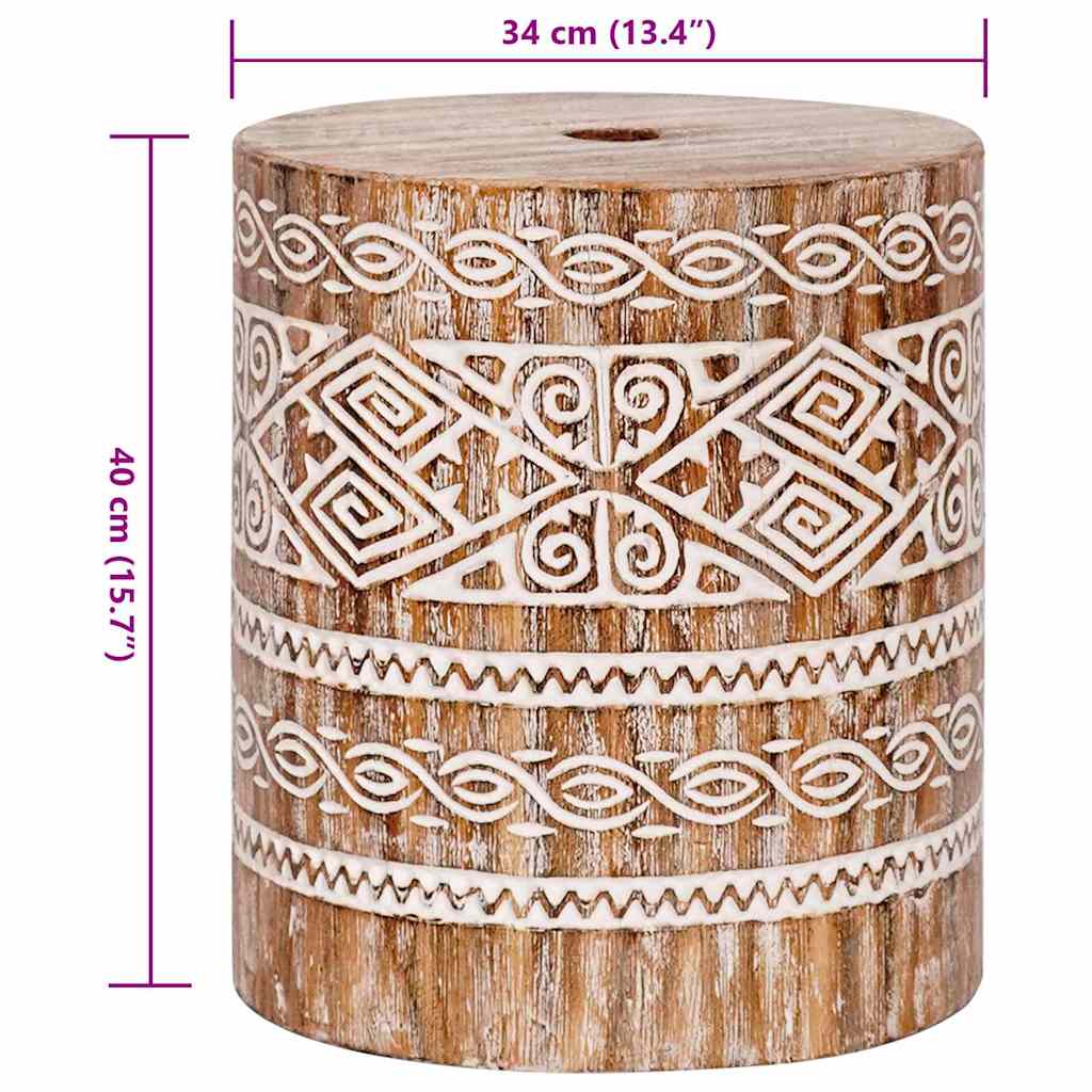 Bază pentru umbrelă Alb spălăcit Ø34 x 40 cm Lemn masiv