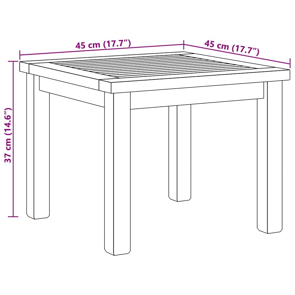Masă de cafea Maro 45 x 45 x 36 cm Lemn solid de tec