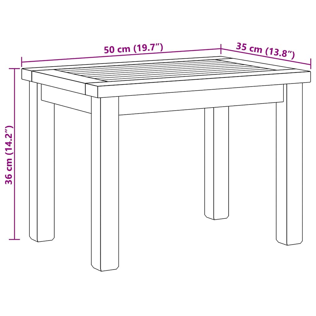 Masă de cafea Maro 50 x 35 x 36 cm Lemn solid de tec