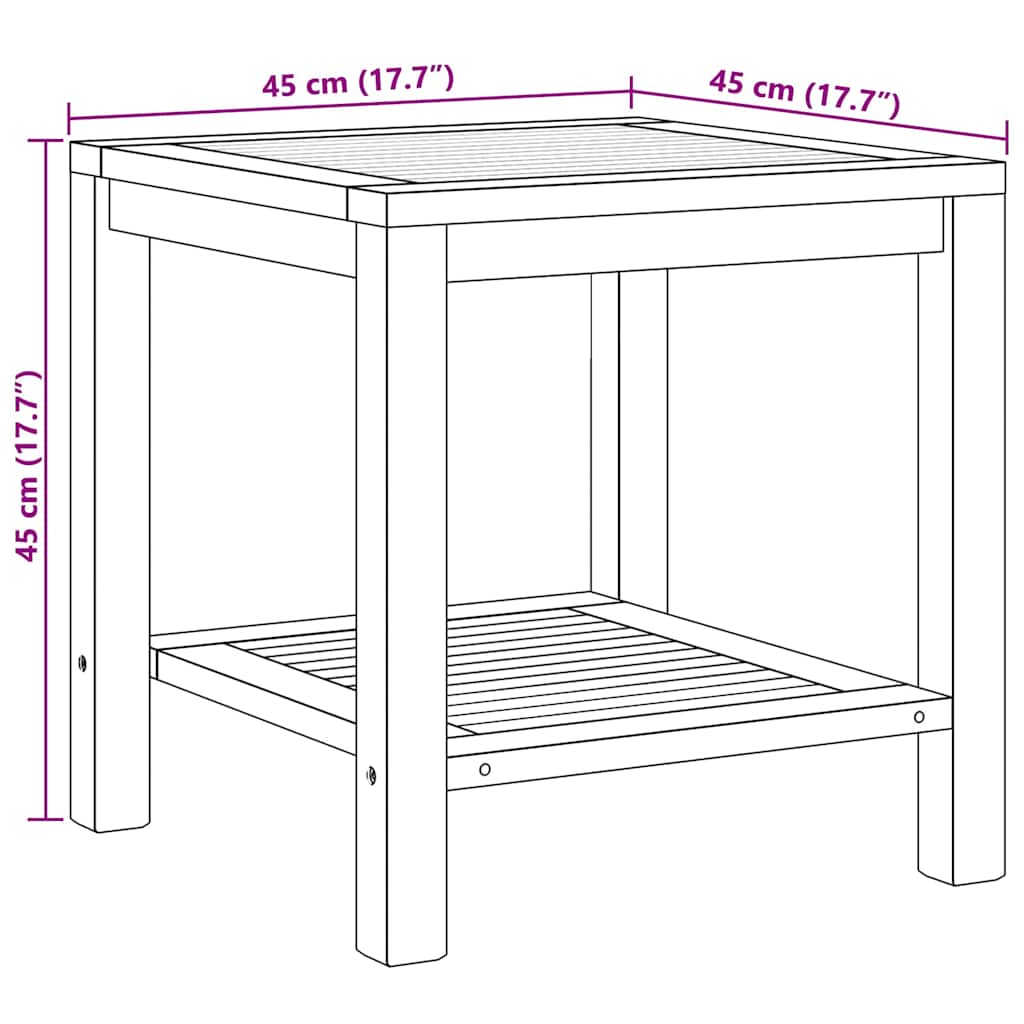 Masă de cafea Maro 45 x 45 x 45 cm Lemn masiv de tec