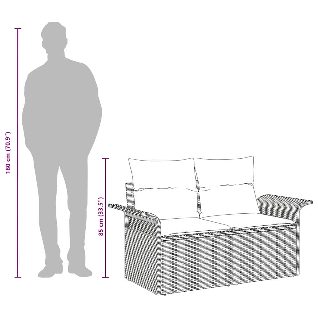 Canapea de grădină cu pernă Bej 141 x 62 x 69cm poliratan