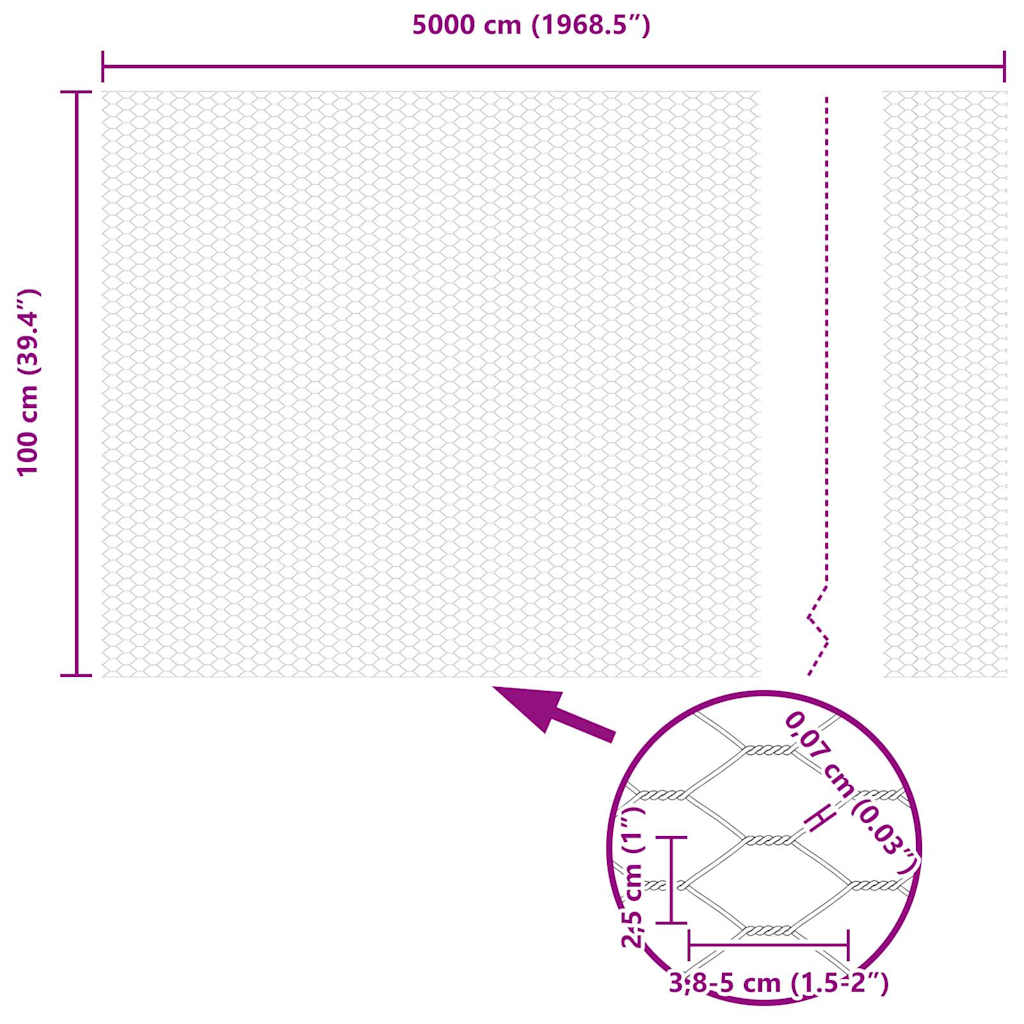 Gard hexagonal Verde 1 x 50 m PVC
