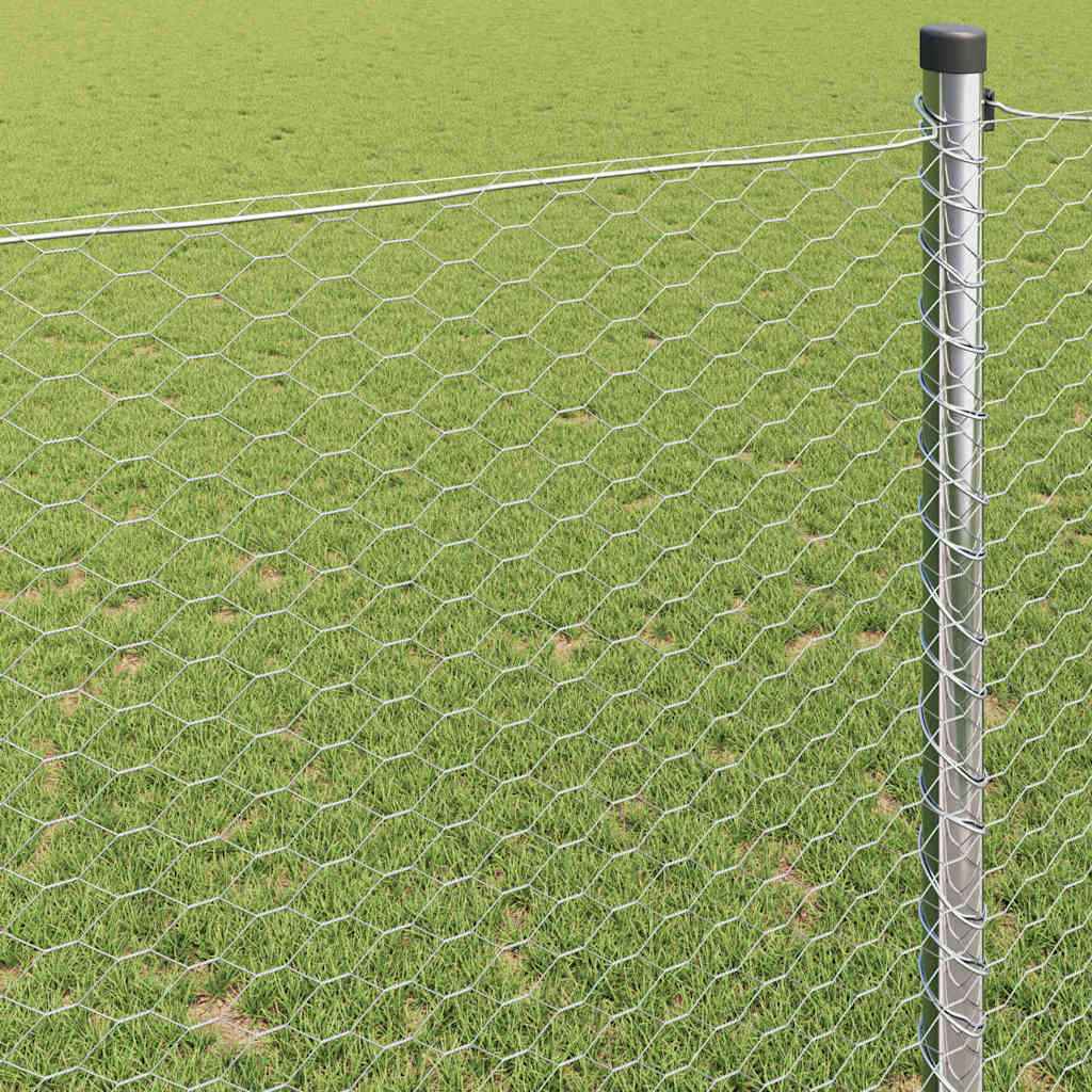 Gard hexagonal Argintiu 1,2 x 50 m Oțel galvanizat