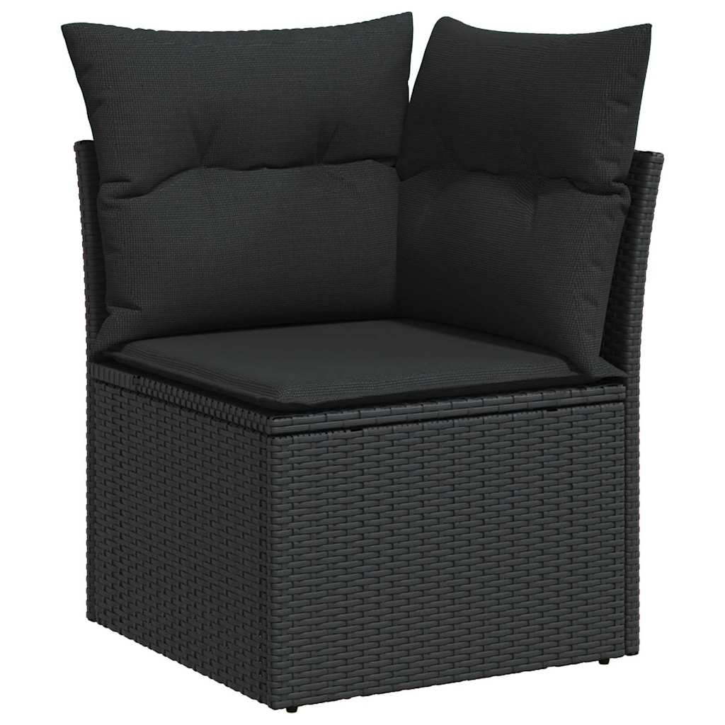 Set de canapele pentru grădină Negru 55 x 55 x 37 cm poliratan