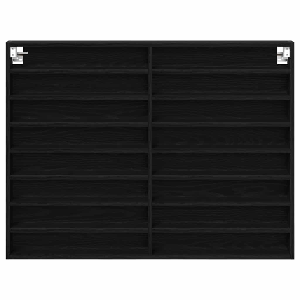 Dulap de Expunere Stejar Negru 100 x 8,5 x 75 cm Lemn compozit