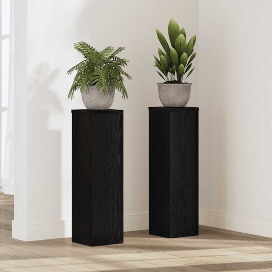 Suport pentru plante 2 pcs Stejar Negru 17 x 17 x 60 cm