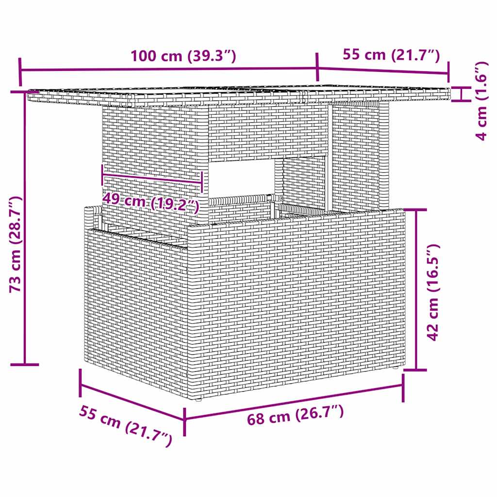 Set de canapea cu pernă Manual 5 pcs Maro și Crem poliratan