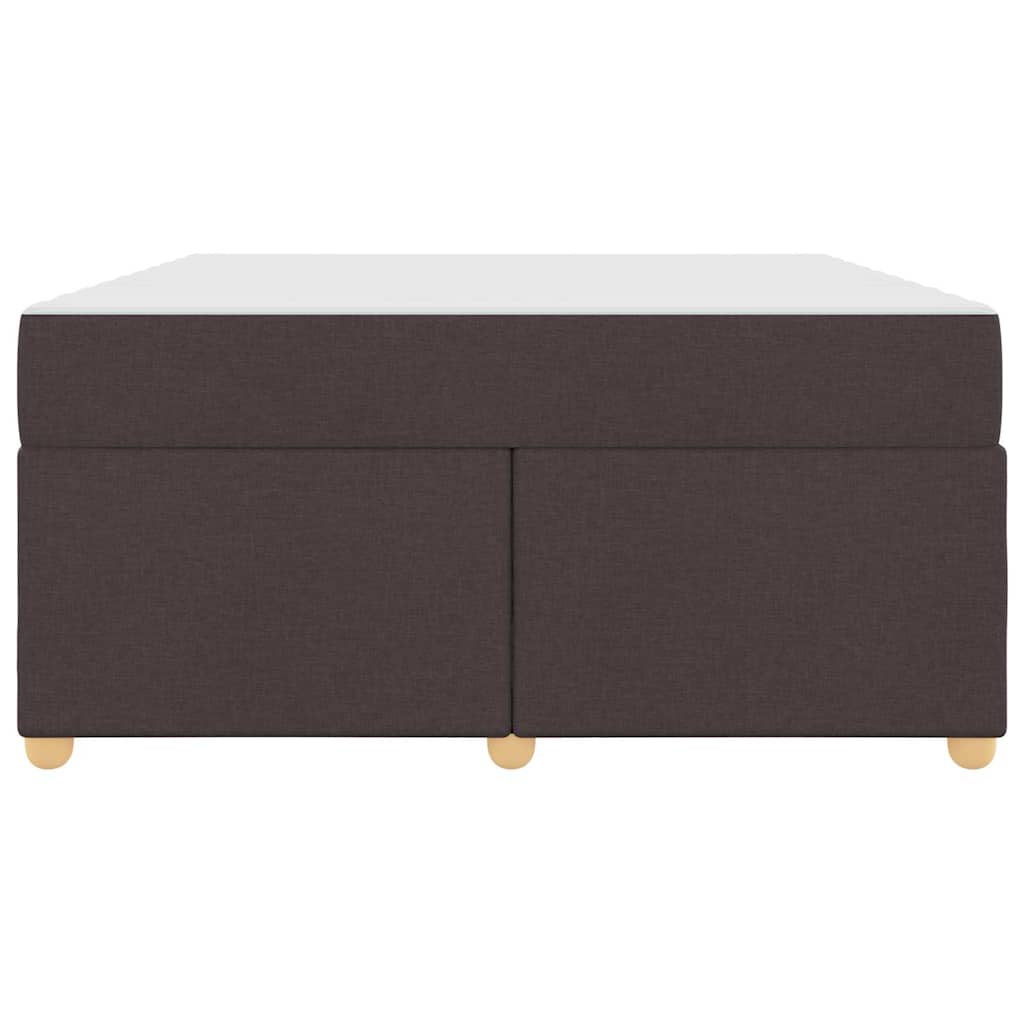 Cadru de pat cu saltea Maro închis 140 x 200 cm țesătură