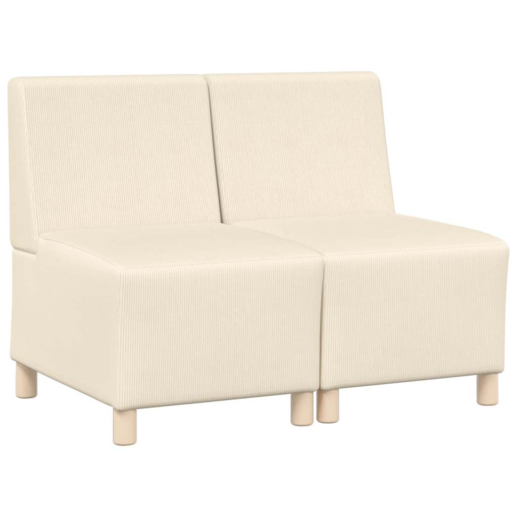 Unitate Sofa Modulară Fără Brațe 2 pcs Crem 55 x 74 x 82 cm