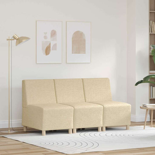 Unitate Sofa Modulară Fără Brațe 3 pcs Crem 55 x 74 x 82 cm