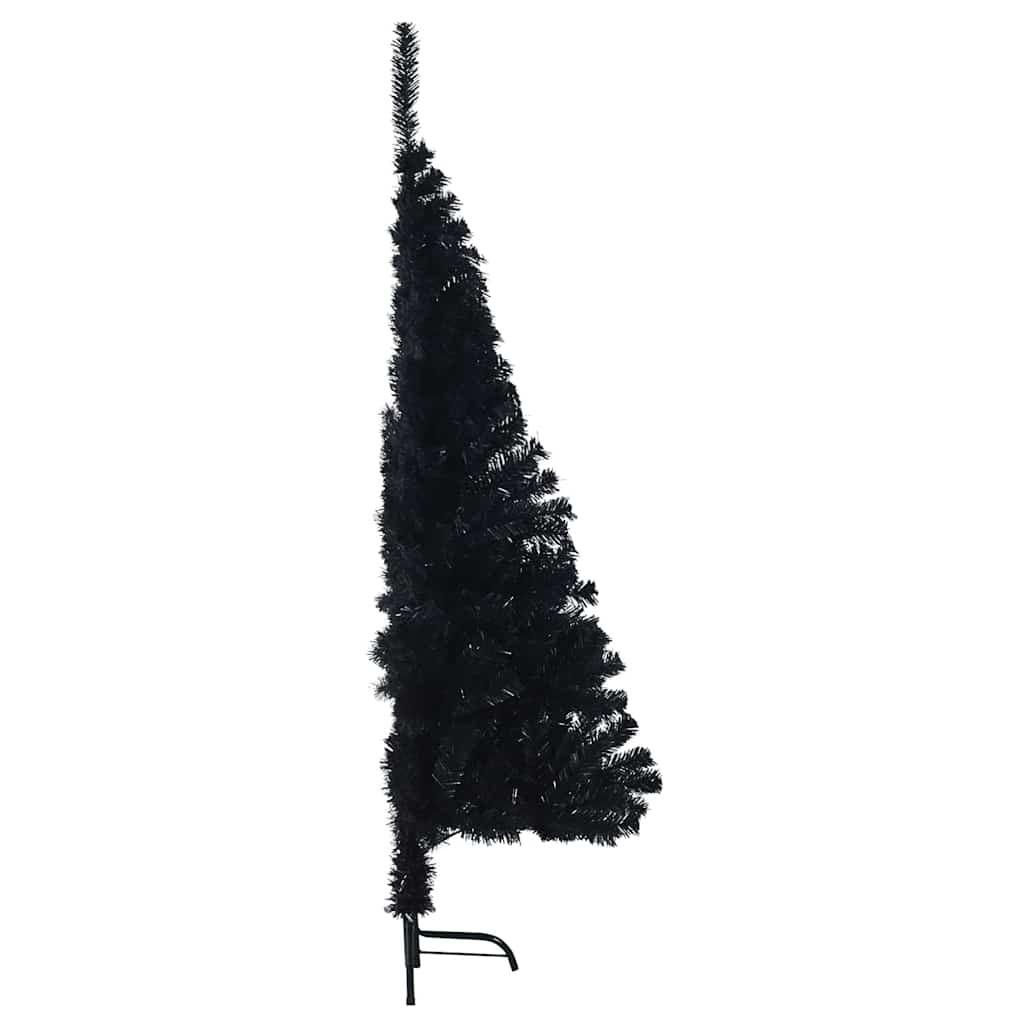 Pom de Crăciun artificial pre-iluminat Negru 120 cm PVC