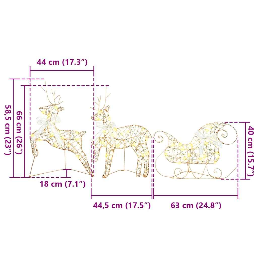 Reni LED cu 40 LED 7 pcs Auriu PET