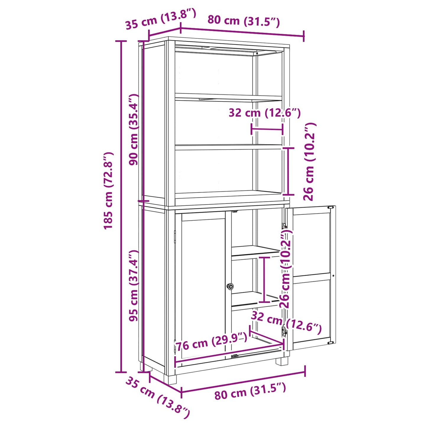 Set de Mobilier pentru Depozitare cu ușă Maro Lemn compozit