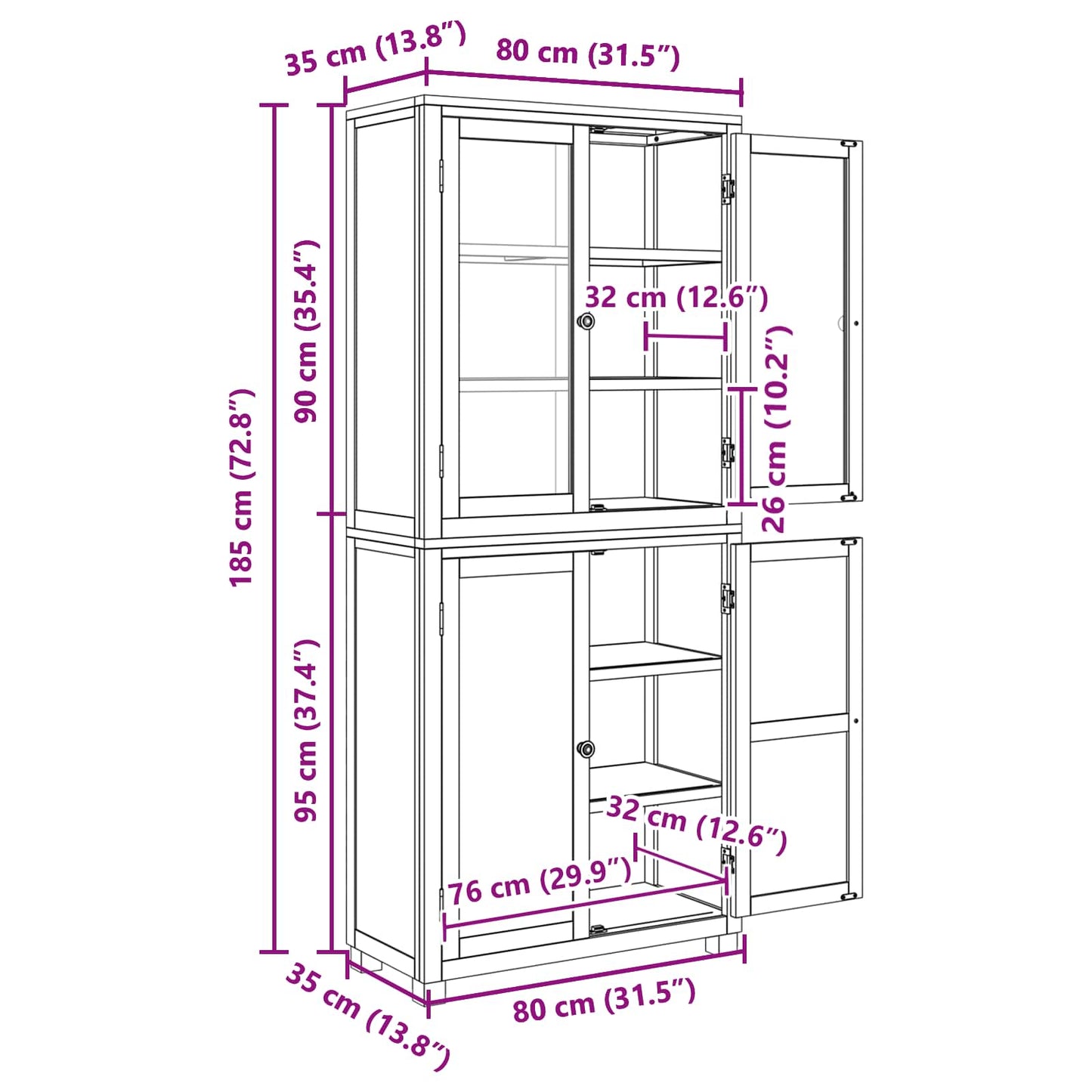 Set de Mobilier pentru Depozitare cu ușă Maro Lemn compozit