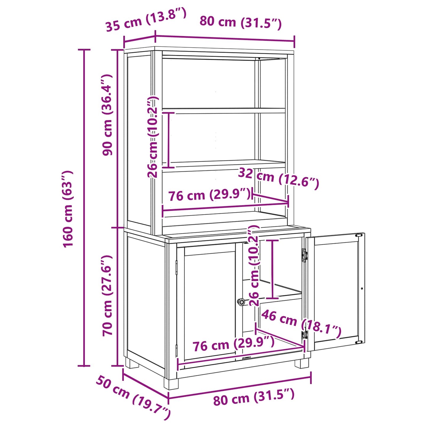 Set de Mobilier pentru Depozitare cu ușă Maro Lemn compozit