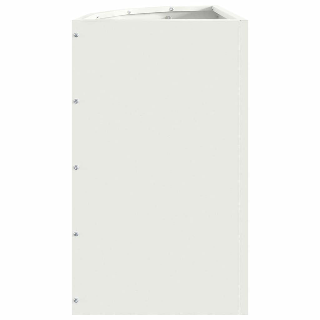 Ghiveci de colț Alb 30 x 30 x 50 cm Oțel