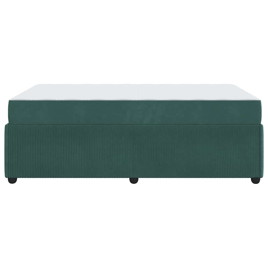 Cadru de pat cu saltea Verde închis 120 x 190 cm țesătură