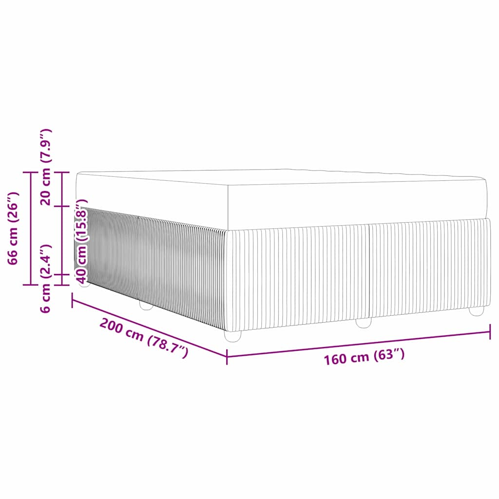 Cadru de pat cu saltea Negru 160 x 200 cm țesătură