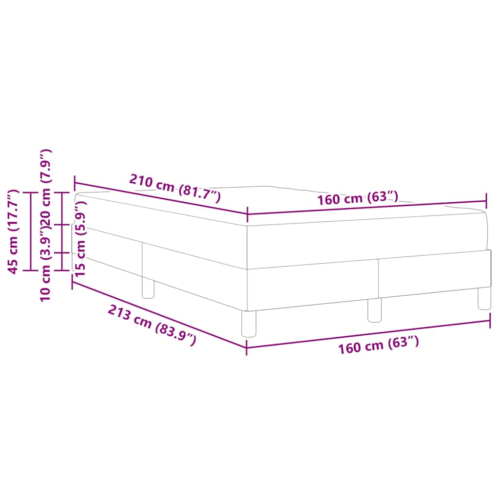 Pat cu arcuri cu saltea Gri deschis 160 x 210 cm țesătură