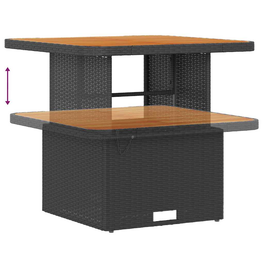 Set de canapele pentru grădină 8 pcs Negru poliratan