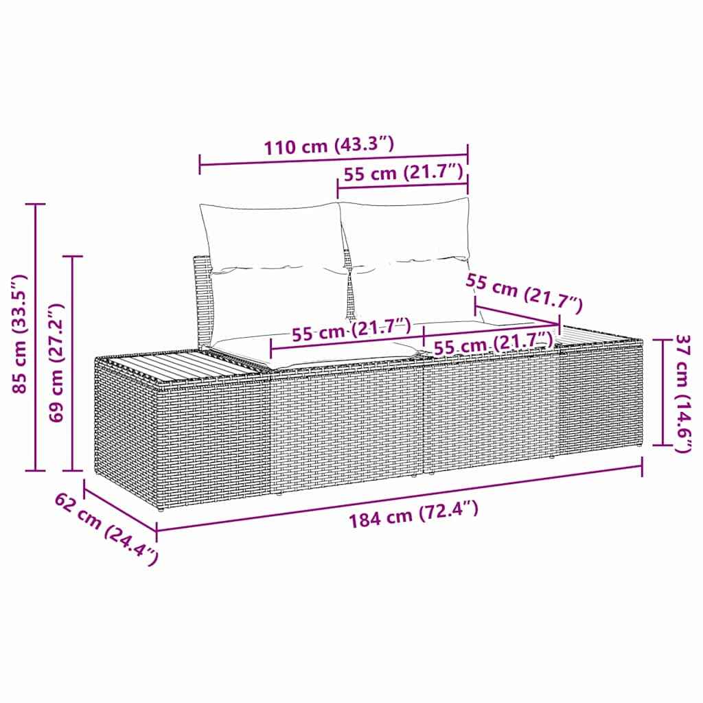 Set de canapele pentru grădină 8 pcs Gri poliratan