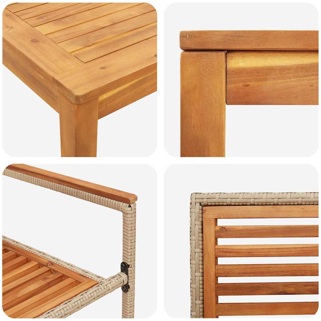 Set de masă pentru grădină 5 pcs Bej Lemn Solid de Acacia