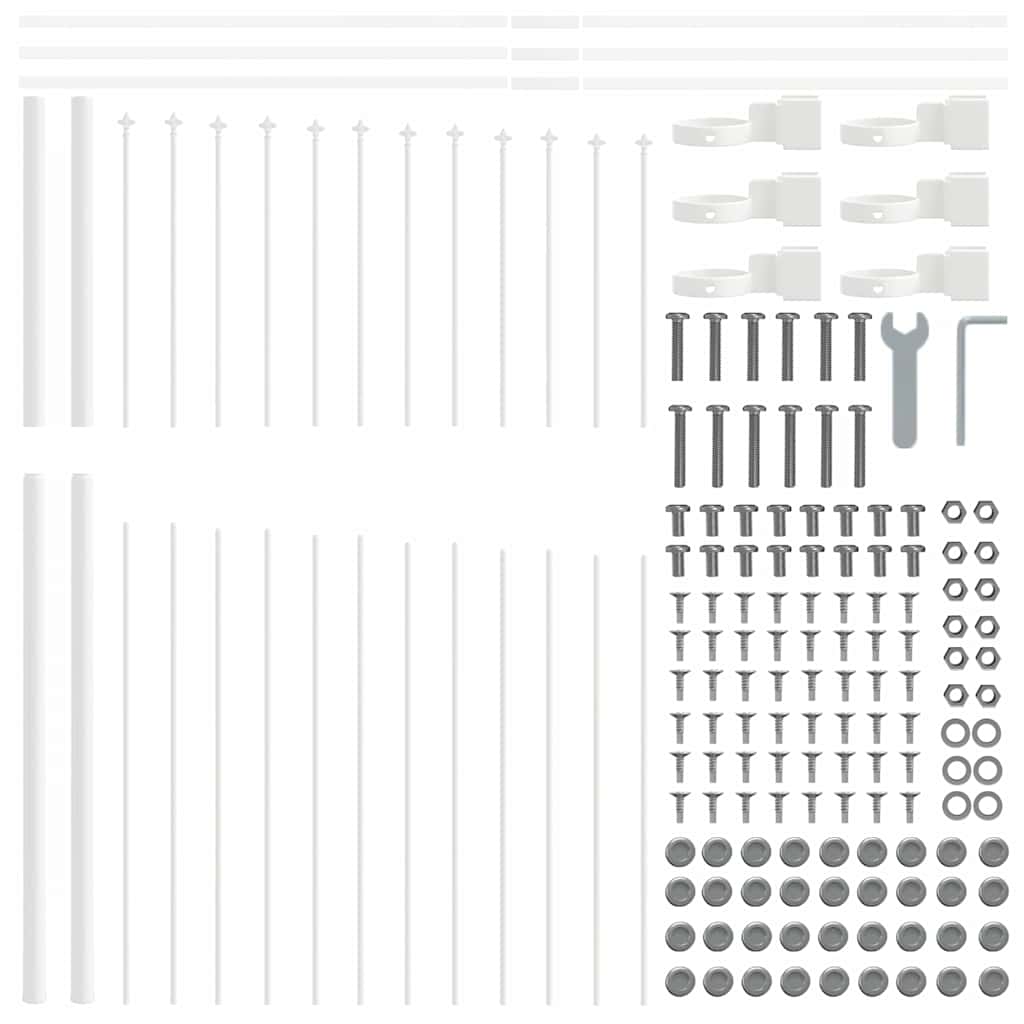 Gard de Grădină 4 pcs Alb 170 x 215 cm