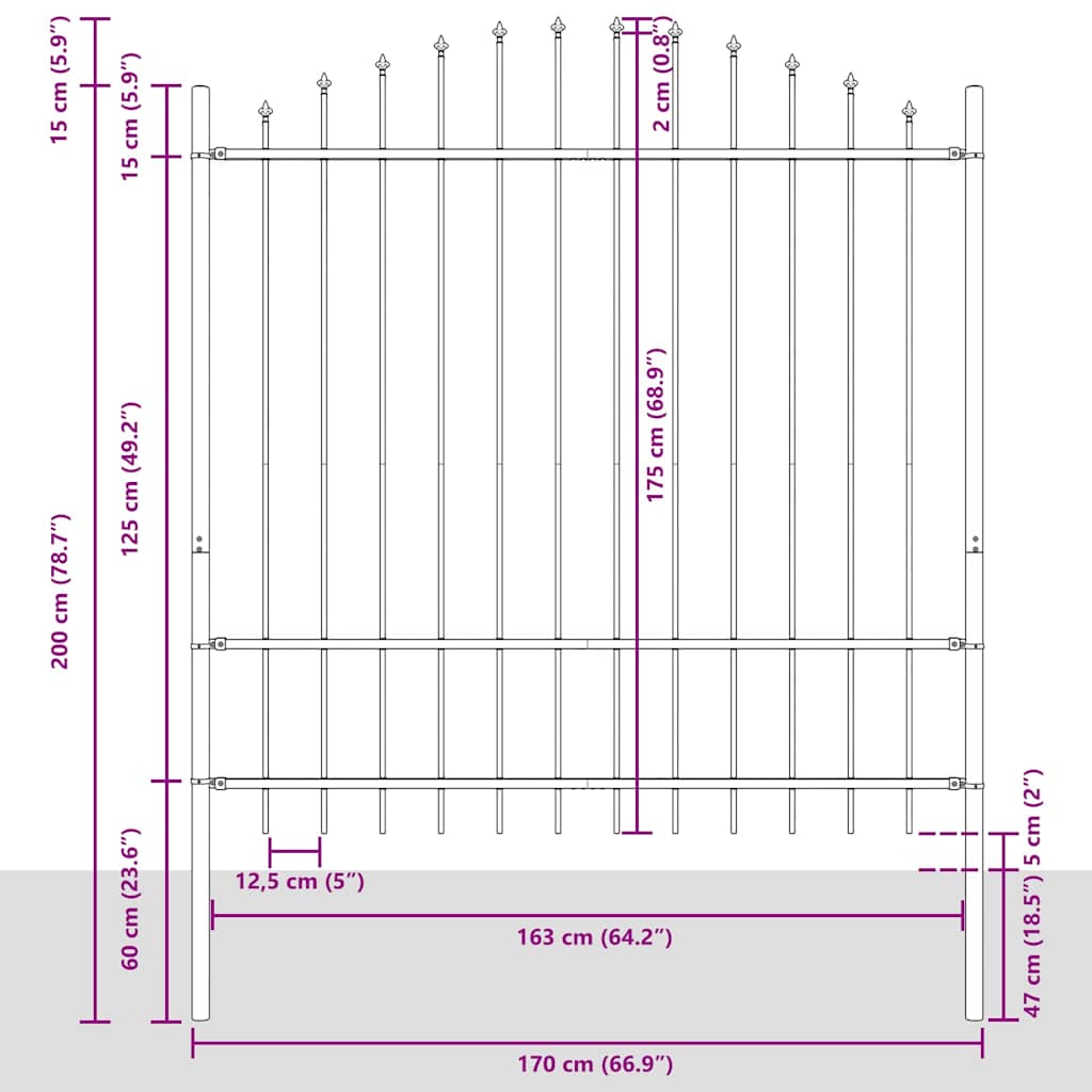 Gard de Grădină 4 pcs Alb 170 x 215 cm