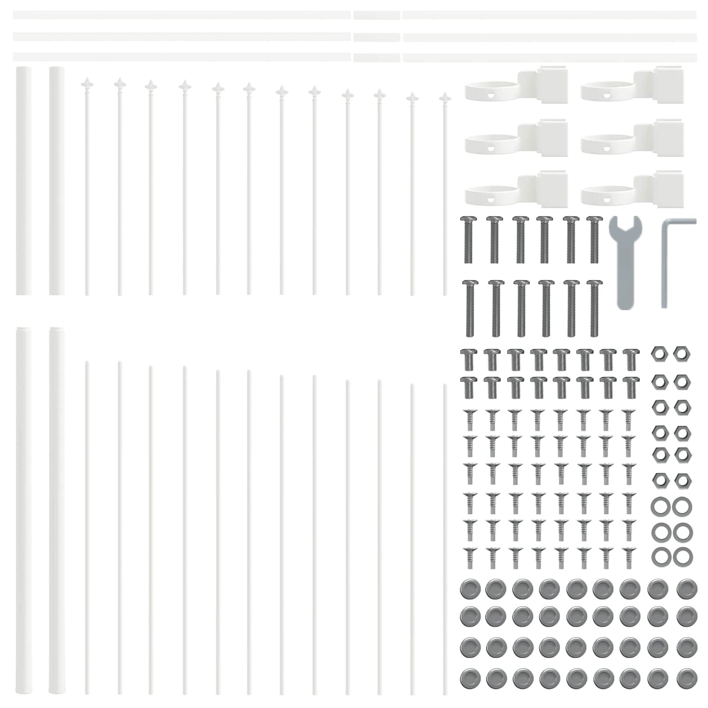 Gard de Grădină 7 pcs Alb 170 x 215 cm