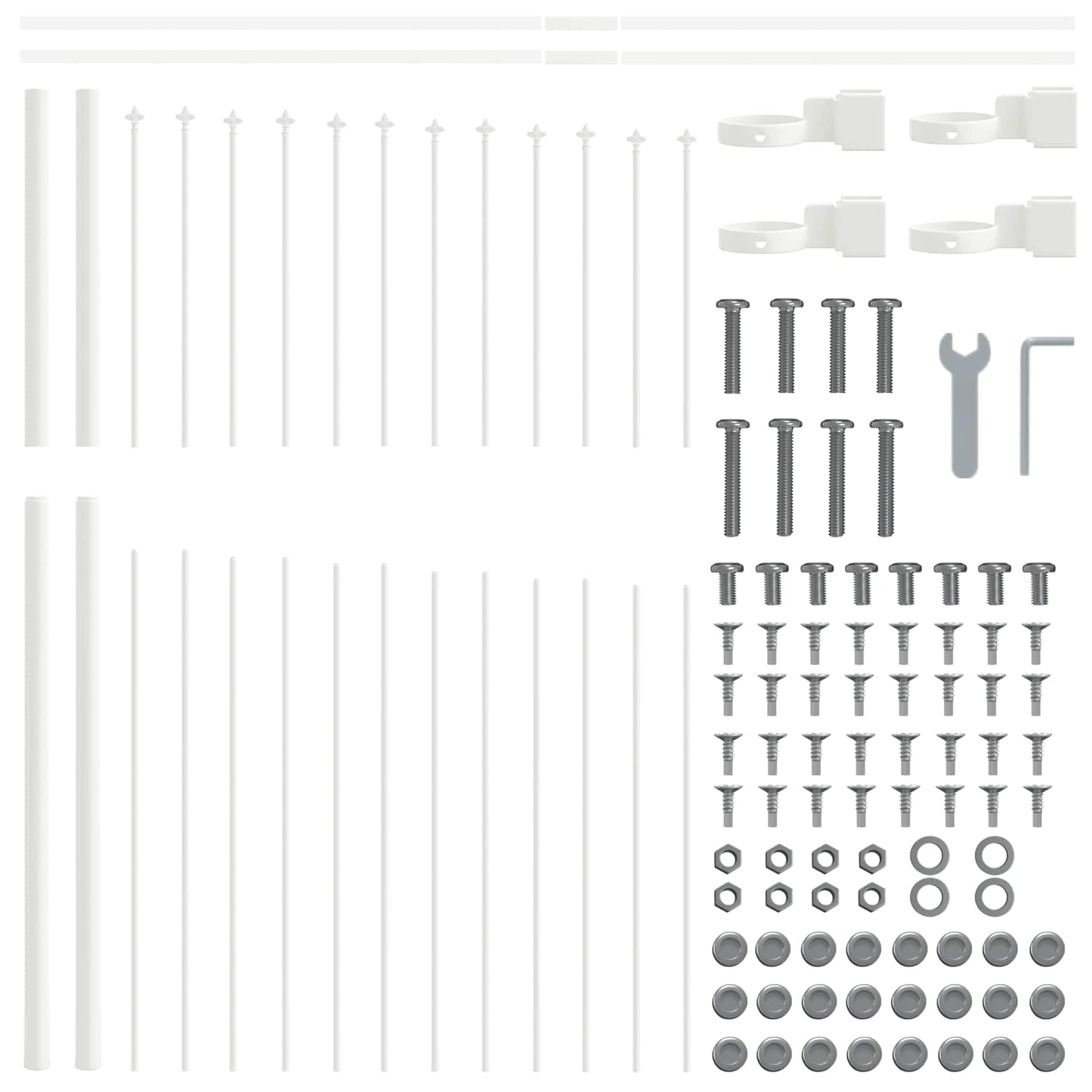 Gard de Grădină 8 pcs Alb 170 x 165 cm