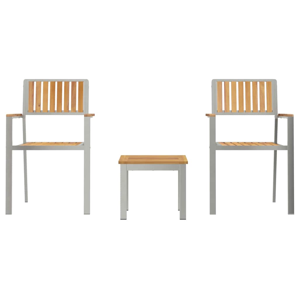 Set de masă pentru grădină 3 pcs Maro Lemn solid de tec