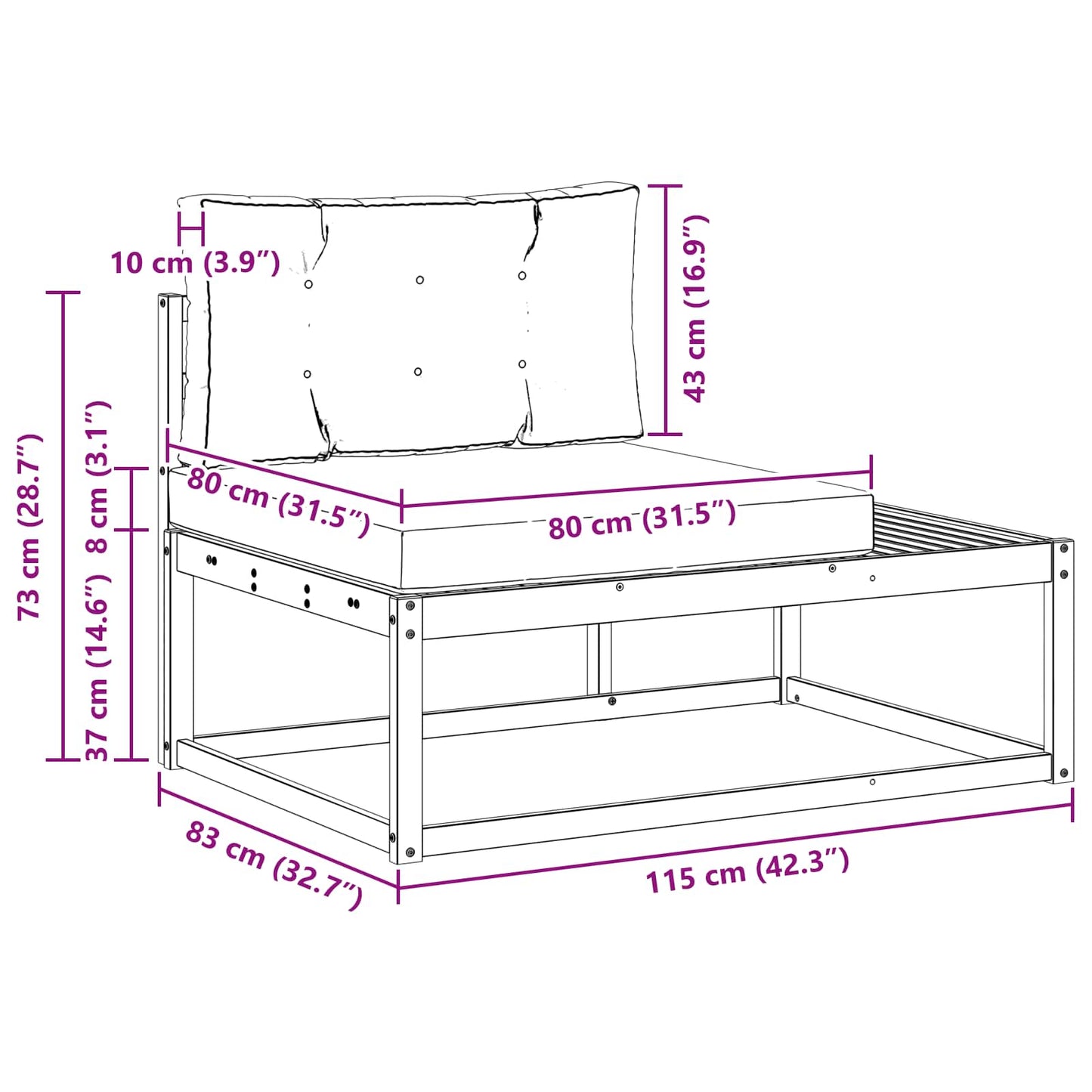 Set de canapele de exterior 2 Bucată Natural și Antracit