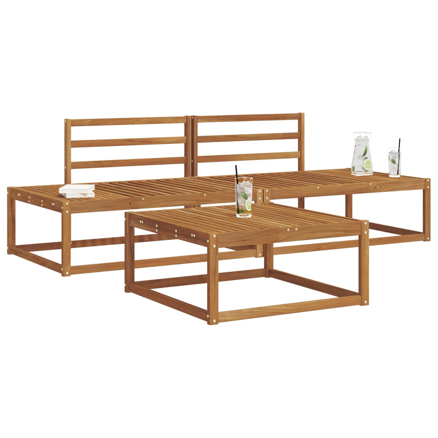 Set de canapele de exterior 3 Bucată natural