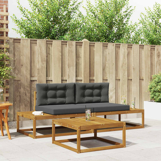 Set de canapele de exterior 3 Bucată Natural și Antracit