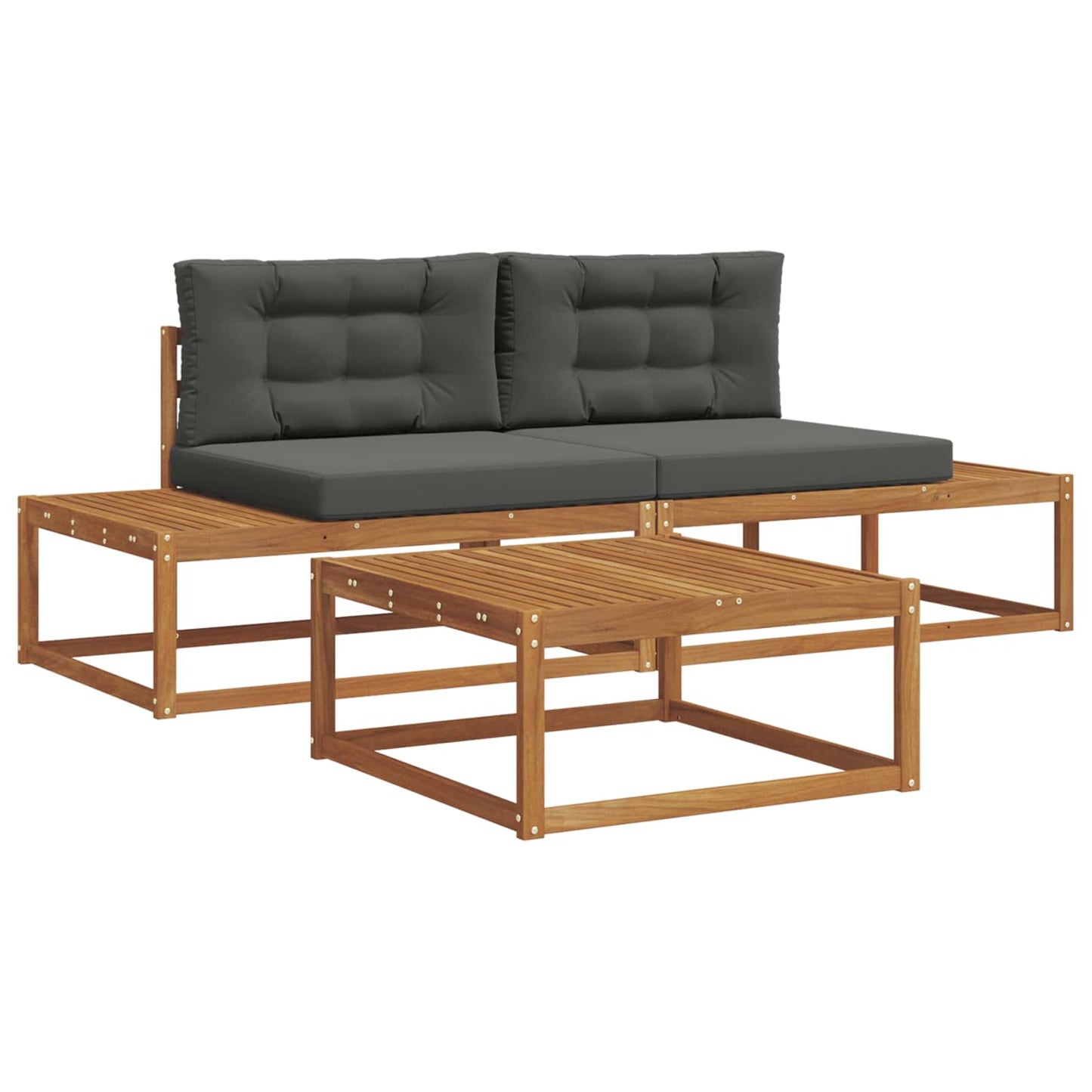 Set de canapele de exterior 3 Bucată Natural și Antracit