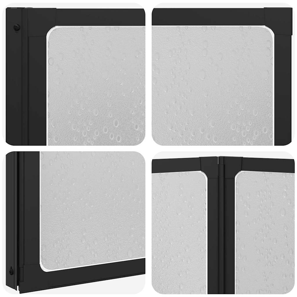 Paravan de duș Altele Manual Negru 168 x 140 cm Aluminiu