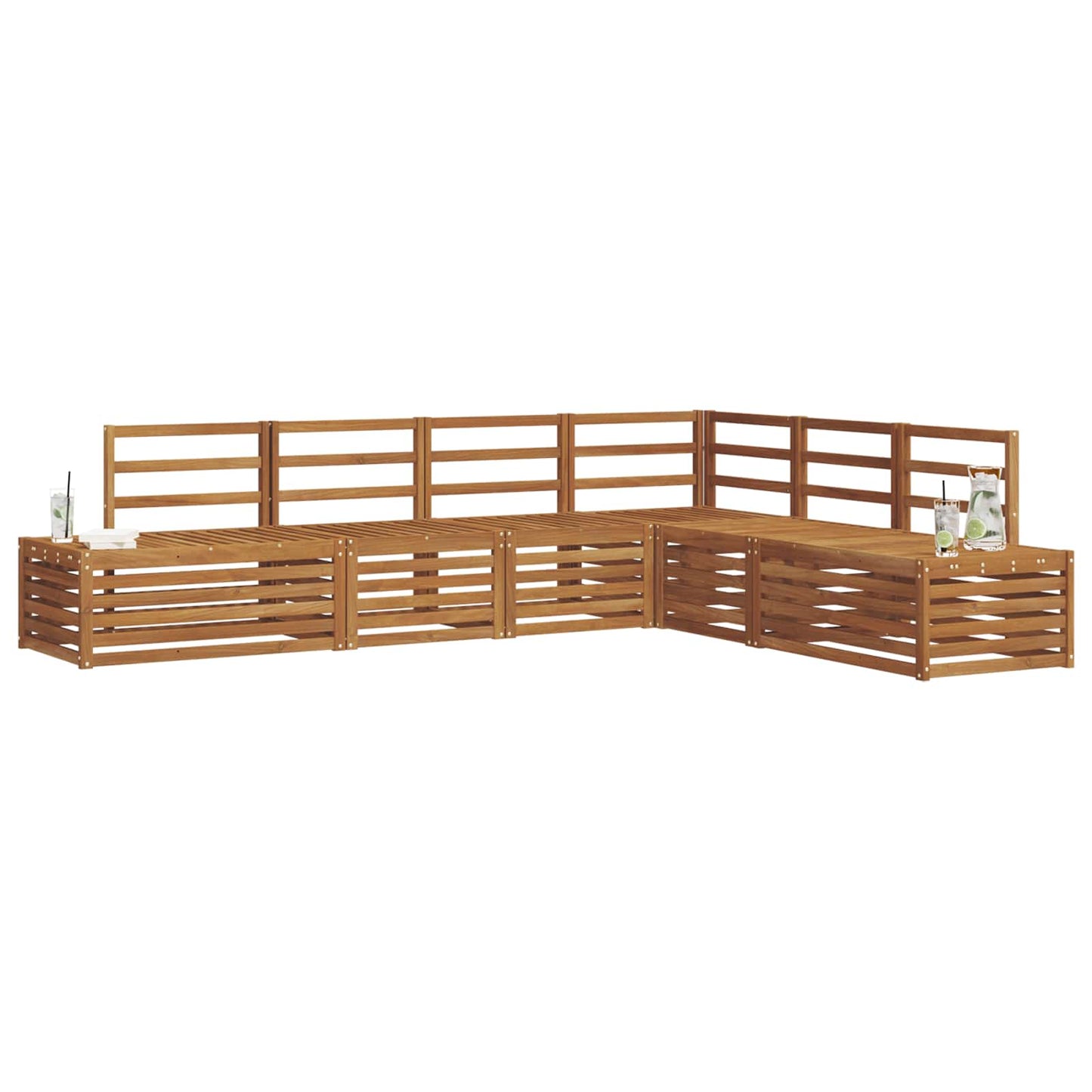 Set de canapele de exterior 6 Bucată natural